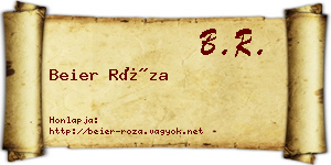 Beier Róza névjegykártya